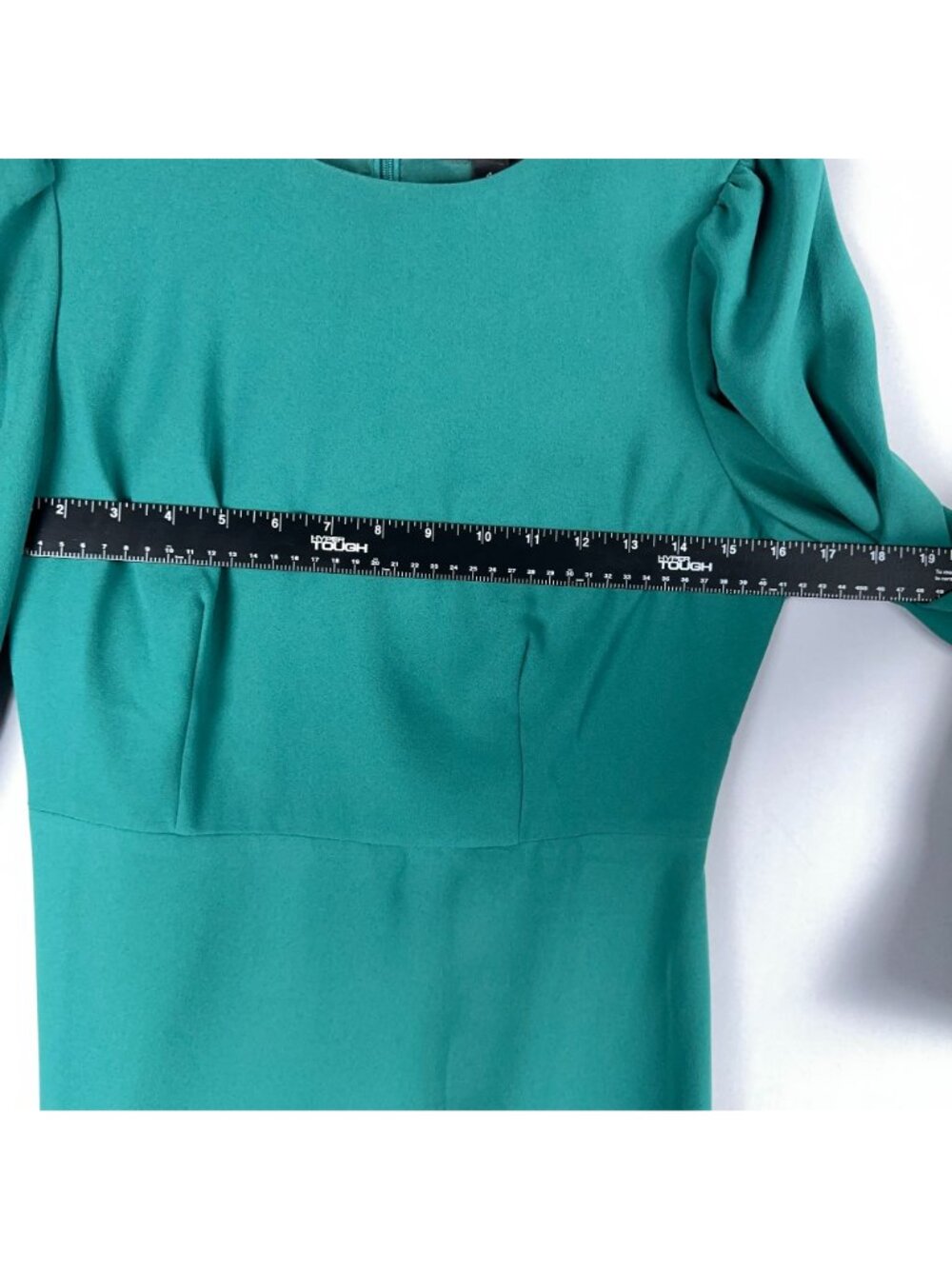 J.Crew Dress Size 4 Sheath Green Midi Long Sleeve Cuffed Button Sleeves Back Zip - Picture 11 of 14
